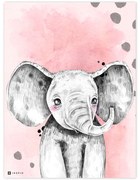 INSPIO Kleurrijke Olifant schilderij - Decoraties voor uw kinderkamer