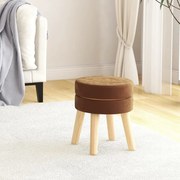 vidaXL Hocker rond fluweel bruin