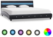 vidaXL Bedframe met LED kunstleer zwart 180x200 cm