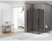 Van Rijn Products ST06 Wand - 88.5x200cm - rookglas - dikte 8mm - tbv hoekcabine - zwart ST0635090ZWWGR