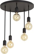 Moderne plafondlamp zwart 5-lichts - Facil