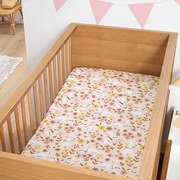 Hoeslaken baby bio katoen, Lapin fleuri
