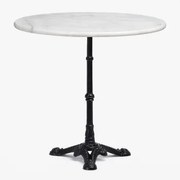 Roma Marmeren Bartafel Wit Marmer & Rond & Zwart - Sklum