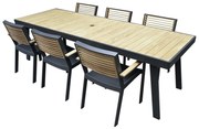 York dining tuinset 260x90xH75 cm 7-delig teak aluminium