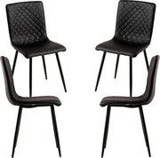 Set 4 Rom Kunstlederen Stoelen