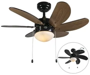 Plafondventilator met lamp zwart - Fresh 3 Modern E14 rond Binnenverlichting Lamp