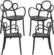 Set 4 Sky Stoelen met Armleuningen