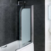 Eastbrook Volente frosted badwand 85x150cm met 6mm veiligheidsglas chroom
