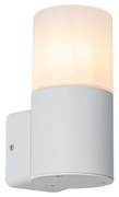 Moderne buiten wandlamp wit met opaal witte kap IP44 - Odense