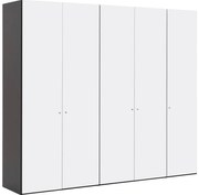 Goossens Kledingkast Easy Storage Ddk, Kledingkast 253 cm breed, 220 cm hoog, 5x glas draaideur