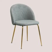 Chenille Eetkamerstoel Kana Design Celadon & Goud - Sklum