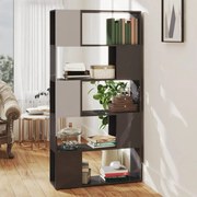 vidaXL Boekenkast/kamerscherm 80x24x155 cm spaanplaat hoogglans grijs