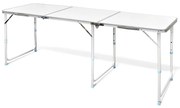 vidaXL Campingtafel inklapbaar en verstelbaar in hoogte aluminium 180 x 60 cm