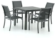 Bellagio Anzio/Fidenza 90cm dining tuinset 5-delig stapelbaar