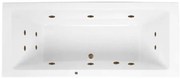Lambini Designs Cube bubbelbad 170x75cm elektronisch met 6+4+2 hydrojets rose goud