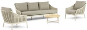 Stoel en Bank Loungeset 5 personen Aluminium/Wicker Taupe  Apple Bee Milou