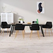 vidaXL Eetkamerstoelen 6 st fluweel zwart