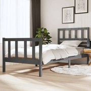 vidaXL Bedframe massief hout grijs 90x200 cm