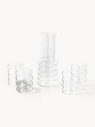 Handgeblazen karaf Bubbly met waterglazen, set van 5