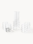 Mondgeblazen waterkaraf Bubbly met waterglazen, set van 5