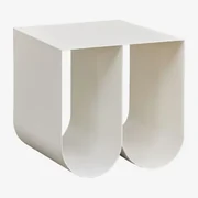 Set Van 2 Vierkante Nachtkastjes 40x40 Cm In Staal Olavi Gardenia Wit - Sklum