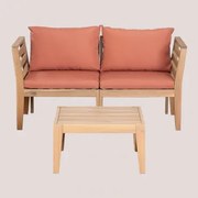 Filips 2-delige Modulaire Bankset Met Armleuningen En Salontafel Terracota - Sklum