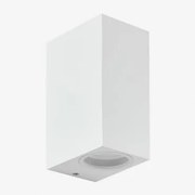 Aluminium Buitenwandlamp Met 2 Dolton Lichtpunten Wit - Sklum