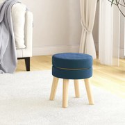 vidaXL Hocker rond fluweel blauw