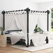 vidaXL Hemelbed 160x200 cm bamboe donkerbruin