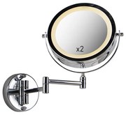 Design wandspiegel chroom incl. LED dim to warm verstelbaar IP44 - Vicino