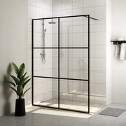 vidaXL Inloopdouchewand 140x195 cm ESG-glas transparant en zwart