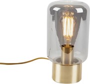 Design messing met smoke glas tafellamp - Bliss Cute