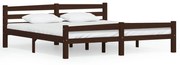 vidaXL Bedframe massief grenenhout donkerbruin 180x200 cm