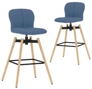 vidaXL Barstoelen draaibaar 2 st stof blauw