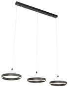 Eettafel / Eetkamer Hanglamp zwart langwerpig incl. LED 3-staps dimbaar 3-lichts - Lyani Design rond Binnenverlichting Lamp