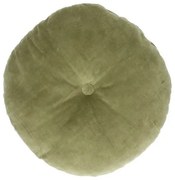 Velours kussen, bio-katoen, mosgroen, rond