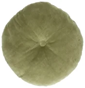Velours kussen, bio-katoen, mosgroen, rond