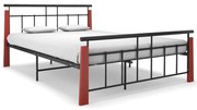 vidaXL Bedframe metaal en massief eikenhout 140x200 cm