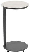 Taste by 4 Seasons Vic bijzettafel antraciet met geprint keramisch tafelblad Ø 30 cm (H 50 cm) Loungetafel   beige weerbestendig