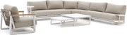 Stoel-bank loungeset Bellagio | 6 personen | Loungeset Wit | Aluminium | Kees Smit Tuinmeubelen
