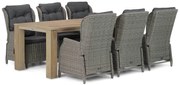 Tuinset 6 personen 240 cm Wicker Grijs Garden Collections Edingburgh/Brighton