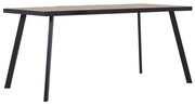 vidaXL Eettafel 160x80x75 cm MDF lichthoutkleurig en zwart