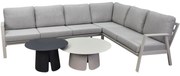 Barolo hoek loungeset 5 delig aluminium latte zand