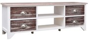 vidaXL Tv-meubel 115x30x40 cm paulowniahout wit en bruin