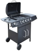 vidaXL Gasbarbecue 4+1 kookzone zwart