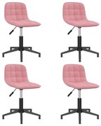 vidaXL Eetkamerstoelen draaibaar 4 st fluweel roze