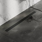 Brauer Douchegoot - 100x7.5cm - vloerflens - tegelinlegrooster omkeerbaar - RVS - zwart mat DR-MRF100S