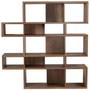 TemaHome London Design Boekenkast Walnoot - 156x34x160cm.