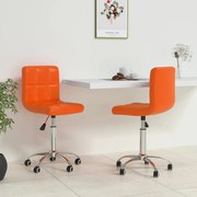 vidaXL Eetkamerstoelen 2 st draaibaar kunstleer oranje