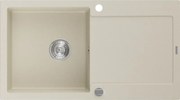 Mexen Leo granieten spoelbak 1-kompartment met afdruiprek 900 x 500 mm, beige, sifon chroom - 6501901010-69